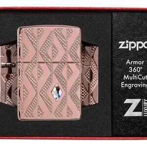 Zippo Lighter Geometric Diamond Pattern Armor